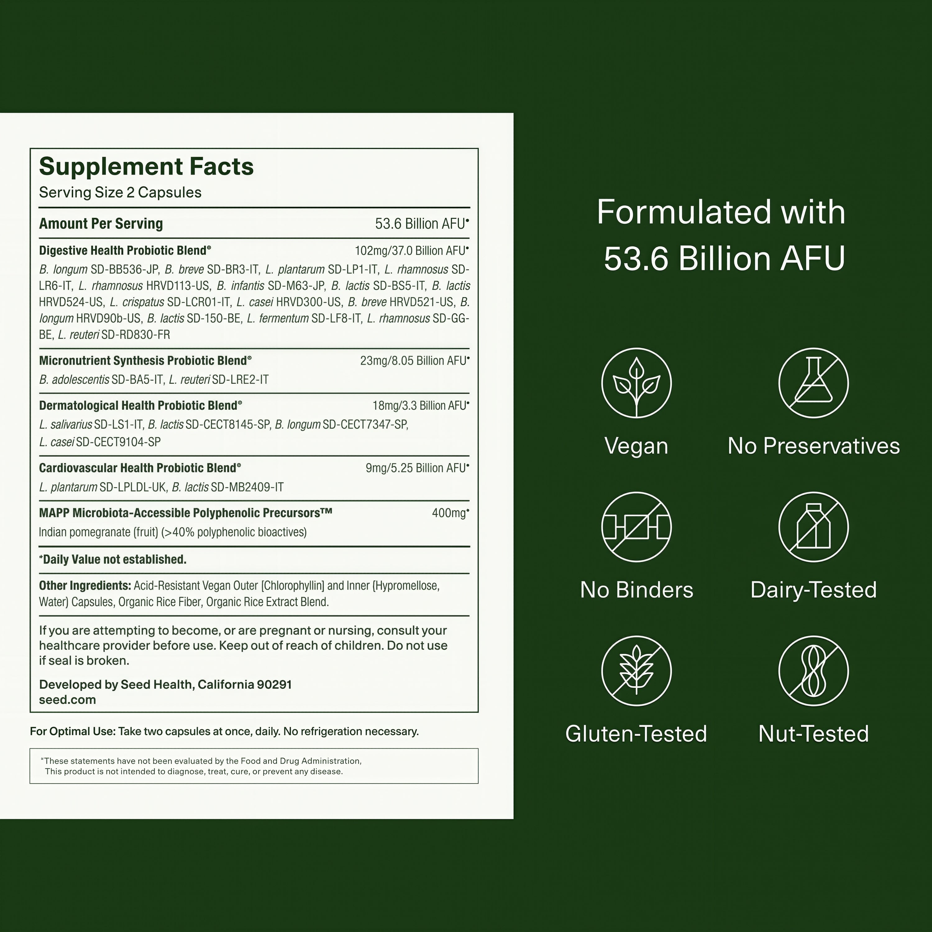 Seed DS-01 Daily Synbiotic 60 Capsules